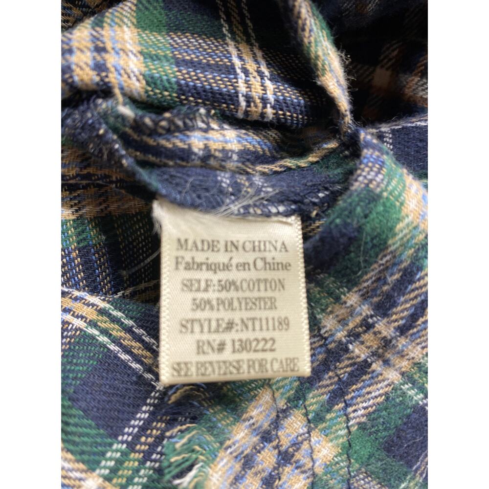 Brand New New In Women's Size Large Blue Green Plaid Button Down Shirt Top - Picture 7 of 8